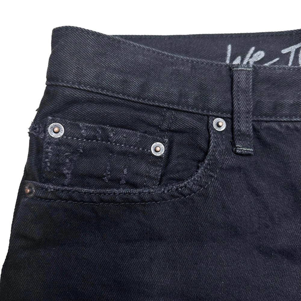 We The Free Sofia Black Distressed Denim Jean Shorts Mid Rise Frayed Hems Sz 29 - Picture 8 of 14